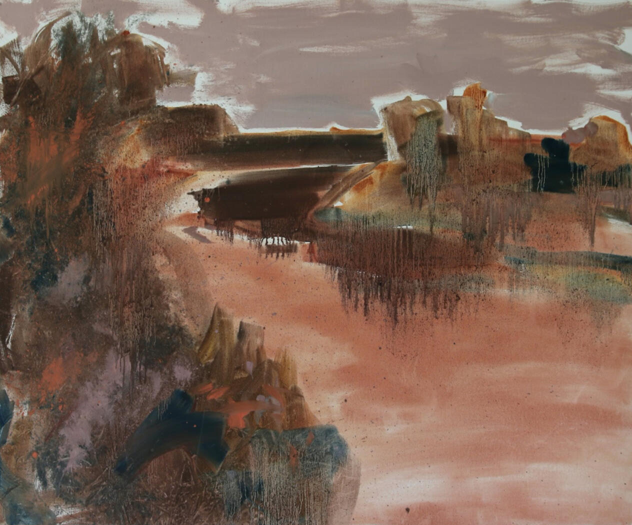 Venta in Kuldiga 3.06.19 22:57, Oil on canvas 100 x 120 cm 2019