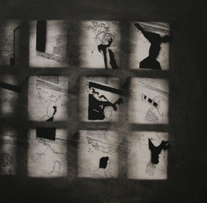 A trip to London in the 1970s, Aquatint 33 x 42 cm 2019